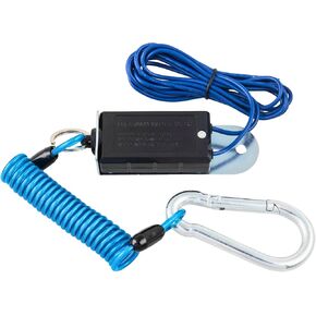 MECMO Trailer Breakaway Switch 5ft Brake Away Coiled Cable Large Carabiner, RV Camper Trailer Emergency Electric Break Switch with 5 Feet Stainless Steel Spring Towing Wire Safety Lanyard w/Pull Pin