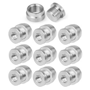 6 Set O2 Oxygen Sensor Bung and Plug 304 Stainless Steel M18-1.5,Oxygen Sensor Bung Stepped Style with Plug (6 Set Silver, M18 x 1.5)