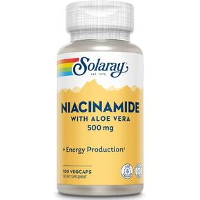 Solaray Niacinamide 500 ملغ | فيتامين ب 3 | استقلاب الطاقة ، الدورة الدموية ، الدعم الصحي للأعصاب والجلد ، 100 CT