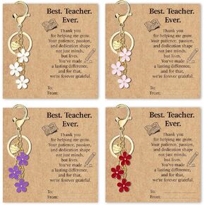 Teacher Appreciation Gifts Keychains in Bulk - Thank You for Helping Me Grow Keychains Gifts Purse&Backpack Accessories for Teacher Day Christmas