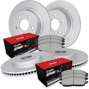 R1 Concepts Front and Rear Brakes and Rotors| Blank Brake Rotors| Front and Rear Optimum OEp Brake Pads and Rotors Kit| Automotive Replacement Brake Kits