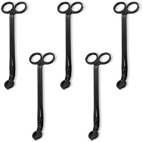 5 Pack Wholesale Candle Wick Trimmer Cutter, Stainless Steel Wick Clipper Cutter, Matte Black Wick Candle Scissor, Reaches Deep Into Candles to Cut Spent Wicks