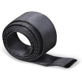Flylin Winch Rope Protector, Universal Polyester Winch Rope Sleeve Black, 5cm x 1m