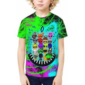 Boys Girls Short Sleeve T Shirts Crewneck Fashion Graphic 3D Printed Novelty Tops 6-16 Years