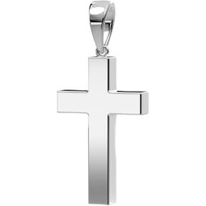 US Jewels Men's Solid 4mm x 4mm 925 Sterling Silver Latin Christian Cross Pendant