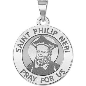 PicturesOnGold.com Saint Philip Neri Religious Medal - 2/3 Inch Size of Dime, Sterling Silver