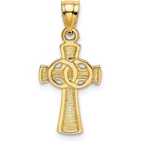 Sonia Jewels 14k Yellow Gold Solid Cross Eternity Rings Cross Charm Pendant