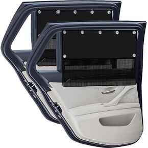 2 PCS Car Window Sun Shades UV Protection Driver Side,Half Blackout & Half See-Through Car Sun Shade Curtain,Cars Window Screen Sun Blocker for Driver Passenger