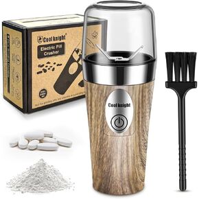 Cool Knight Electric Crecker ، طاحونة حبوب كهربائية مكونة محمولة ، مناسبة للطحن وسحق حبوب متعددة ، أدوية صغيرة أو كبيرة وأقراص فيتامينات لمسحوق ناعم