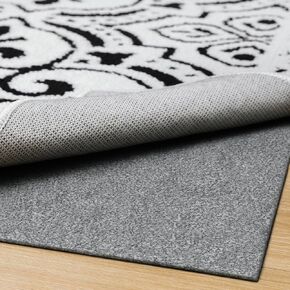 Linla non slip brace ، 8 '× 10' ، 1/8 بوصة محسوسة وحشوة واقية من المطاط - وسادة منخفضة الطول وقابض السجادة للأرضيات الصلبة