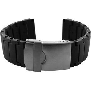 Replacement Black Polyurethane Link Bracelet Band 22mm for Luminox 3000 and 3900 Series Watches