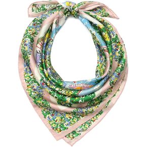 kate spade new york Women's Springtime Gardens Silk Square Scarf, Stylish & Lightweight Accessory