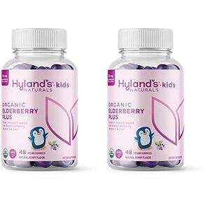 Hyland's Organic Elderberry Plus Gummies, Organic Black Elderberry with ZINC and Vitamin C, Immune Support Supplement for Adults, 60 Vegan Gummies (30 Days) in Saudi Arabia