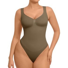 FeelinGirl Shapewear Bodysuits for Women Tummy Control: Thong Seamless Body Suits Sculpting Snatched Waist Body Shaper
