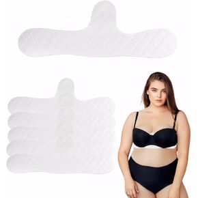 Women's Bra Sweat Pads 6 Pack, Cotton Absorbent Under Breast Sweat Pads, Reusable and Washable