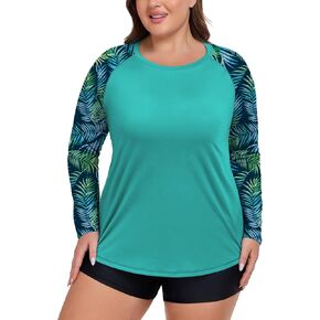 Women's Plus Size Swim Shirt Long Sleeve Rash Guard UV Protection Sun Shirts UPF 50+ Quick Dry Hiking Fishing Tops