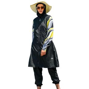 Islamic Long Sleeve Swimsuits for Women Modest Muslim 4 PCS | Full Cover Rash Guard Burkini | Arabic Swimwear