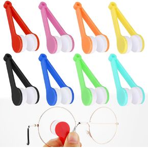 8 Pcs Eyeglass Cleaner, Mini Sun Glasses Eyeglass Microfiber Spectacles Cleaner Soft Brush Cleaning Tool, Eyeglass Cleaning Clip for Eyeglass, Sunglasses and Eye Glasses