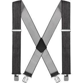 Suspenders for Men with Heavy Duty Clip, 2" Wide Men's Suspenders for Work X-Back Suspenders Ideal for Seniors