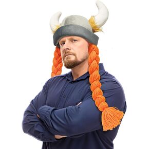 Viking Hat Adult Medieval Viking Hat with Horns Viking Helmet Warrior Costume Hat Barbarian Warrior Hat Viking Costume Accessories Battle Play Halloween Cosplay