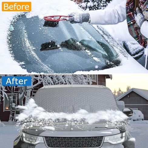 Windshield Cover for Ice Snow, Windshield Snow Cover 4-Layer Protect for Snow, Ice, UV, Frost Wiper Covers, Windproof Sunshade Cover (Black, for Toyota Tundra 2007-2021 2022 2023 2024 2025+) in Saudi Arabia