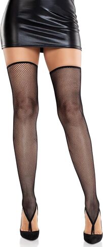 Leg Avenue Women’s Footless Tights with Toe Loop Black Fishnet Stockings for Women, Black, One Size in Saudi Arabia