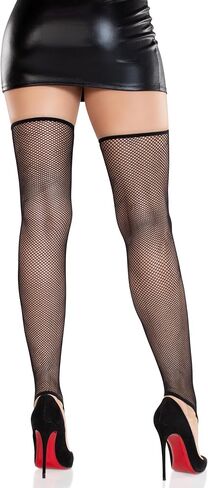 Leg Avenue Women’s Footless Tights with Toe Loop Black Fishnet Stockings for Women, Black, One Size in Saudi Arabia
