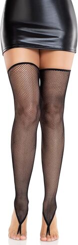 Leg Avenue Women’s Footless Tights with Toe Loop Black Fishnet Stockings for Women, Black, One Size in Saudi Arabia
