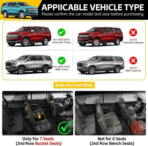 حصيرة شحن لعام 2022-2025 Chevy Tahoe/GMC Yukon Trunk Mat مع حصيرة مسند الظهر جميع بطانات البضائع الخلفية للطقس لعام 2022 2023 2024 2025 in Kuwait