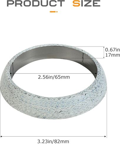 Exhaust Manifold Gasket,Car Accessories Exhaust Donut Gasket Muffler Ring,Prevent Leaking Between Exhaust Manifold and Exhaust Pipe,Suitable for Most Car Exhaust Pipes(65MM) in Saudi Arabia