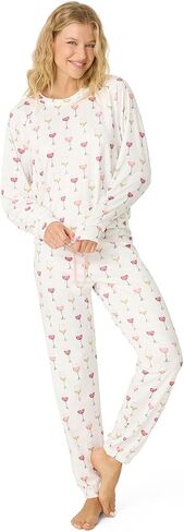 PJ Salvage Women's [Amazon Exclusive] Cloud Jersey Jogger Pajama 2-Piece Pj Set in Saudi Arabia