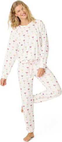 PJ Salvage Women's [Amazon Exclusive] Cloud Jersey Jogger Pajama 2-Piece Pj Set in Saudi Arabia