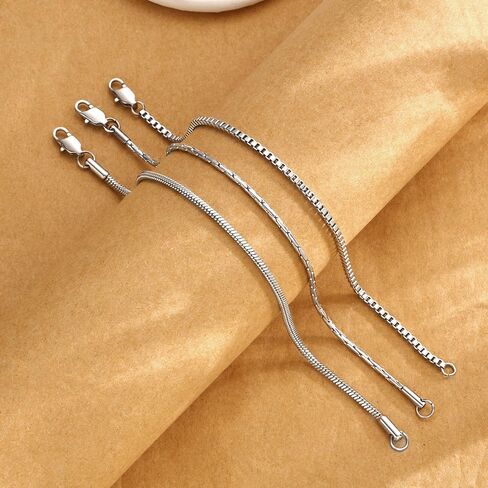 Men's Silver Bracelet Set: 3 PCS Tiny Snake Chain Link Bracelets Non Tarnish Stainless Steel Jewelry for Men Women 6.5/7/7.5/8/8.8/9 Inch Cool Silver Stack Bracelet Gifts for Boyfriend or Dad in Saudi Arabia
