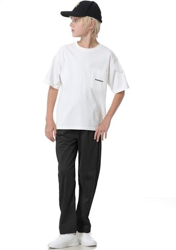Boys Sweatpants Straight Leg Fit, Boy Athletic Joggers with Open Bottom and Drawstring Pockets for Sports Outdoors in Saudi Arabia