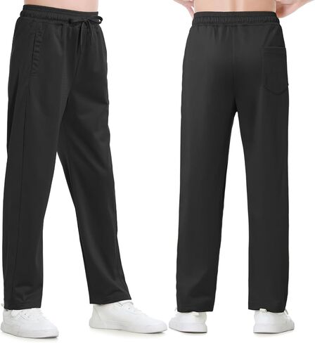 Boys Sweatpants Straight Leg Fit, Boy Athletic Joggers with Open Bottom and Drawstring Pockets for Sports Outdoors in Saudi Arabia