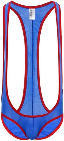 Swbreety Men's Ice Silk Jockstrap Leotard Underwear Jumpsuit Wrestling Singlet in Saudi Arabia