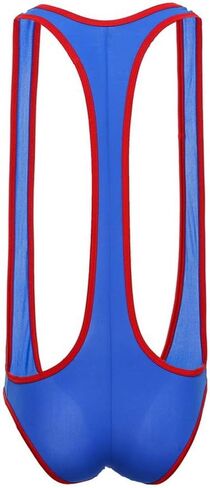 Swbreety Men's Ice Silk Jockstrap Leotard Underwear Jumpsuit Wrestling Singlet in Saudi Arabia