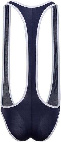 Swbreety Men's Ice Silk Jockstrap Leotard Underwear Jumpsuit Wrestling Singlet in Saudi Arabia