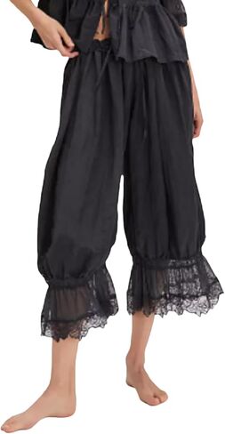 Women Lace Long Bloomers Pants Elastic Waist Y2k Ruffle Pettipants Slip Cute Pantaloons Pumpkin Pants in Kuwait