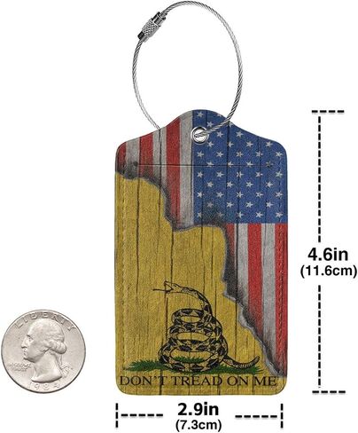 2 Pack Luggage Tags for Suitcase, Privacy Cover ID Label with Stainless Steel and Address Card for Travel Bag Backpack Cruise Ship Essentials Tag Men Boys - Black Grey American Flag in Kuwait