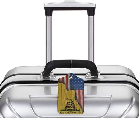 2 Pack Luggage Tags for Suitcase, Privacy Cover ID Label with Stainless Steel and Address Card for Travel Bag Backpack Cruise Ship Essentials Tag Men Boys - Black Grey American Flag in Kuwait