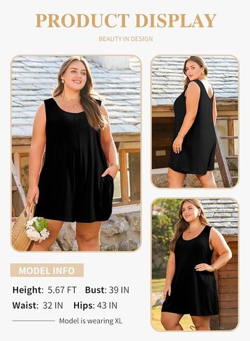 Eytino Womens Plus Size Pheclesuits Crew Neck Discaledless Solids Solid Rompers مع جيوب (1x-5x) in Saudi Arabia