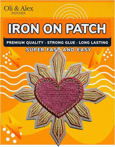 Iron On Patches - Black Heart Patch 10 pcs Iron On Patch Embroidered Applique 1.26 x 1.18 inches 3.2 x 3 cm - A-22 in Kuwait