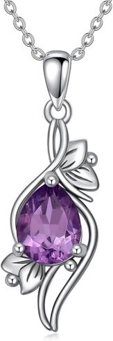 Purple Amethyst Necklace 925 Sterling Silver 10X8mm Oval Cut Amethyst Pendant Necklace for Women in Kuwait