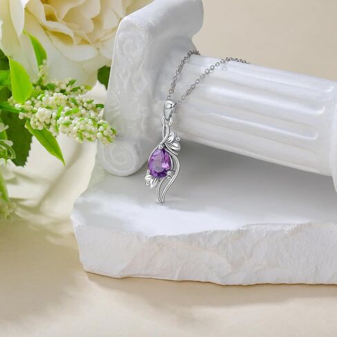Purple Amethyst Necklace 925 Sterling Silver 10X8mm Oval Cut Amethyst Pendant Necklace for Women in Kuwait