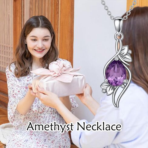 Purple Amethyst Necklace 925 Sterling Silver 10X8mm Oval Cut Amethyst Pendant Necklace for Women in Kuwait