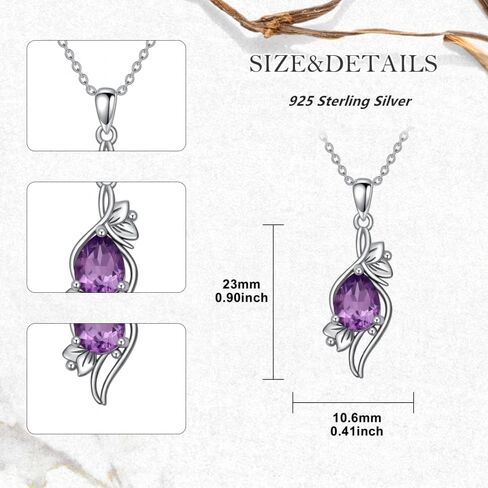 Purple Amethyst Necklace 925 Sterling Silver 10X8mm Oval Cut Amethyst Pendant Necklace for Women in Kuwait