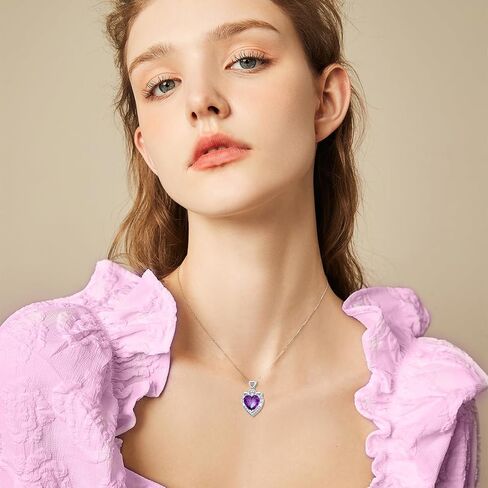 Purple Amethyst Necklace 925 Sterling Silver 10X8mm Oval Cut Amethyst Pendant Necklace for Women in Saudi Arabia