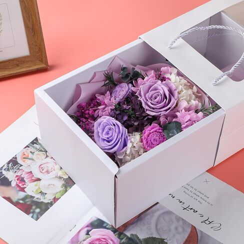 Forever Flowers for Delivery, Preserved Purple Roses Flowers Gift for Her, Mom, Wife, Women Birthday, Anniversary in Kuwait