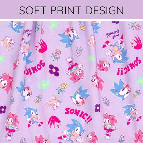 Sega Sonic the Hedgehog Girls Square Neck Smoock Maxi Dress Little Kid لأحجام الأطفال الكبيرة (4-14-16) in Kuwait